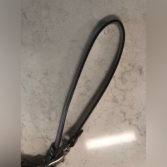 COACH White & Silver Op Art Jacquard Canvas & Leather Wristlet Wallet - Picture 4 of 11